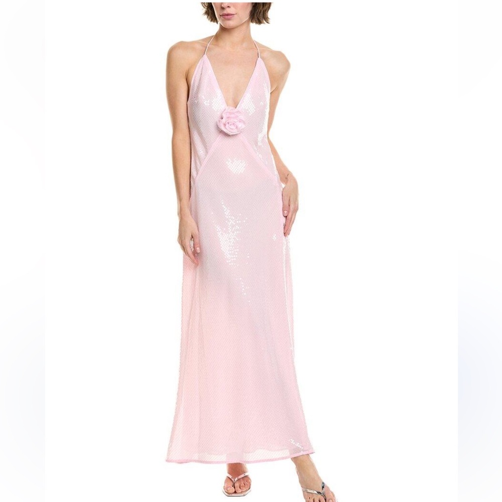 NWT Bardot Aradia Sequin Halter Slip Dress Pink Sz 8